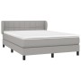 Box spring bed with light gray fabric mattress 140x190 cm by vidaXL, Beds and slatted bases - Ref: Foro24-3126237, Price: 471...