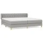 Box spring bed with light gray fabric mattress 200x200 cm by vidaXL, Beds and slatted bases - Ref: Foro24-3127069, Price: 587...