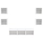Muebles de TV de pared con LED 7 pzas madera ingeniería blanco