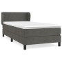 Cama box spring con colchón terciopelo gris oscuro 80x200 cm de vidaXL, Camas y somieres - Ref: Foro24-3127338, Precio: 283,77 €
