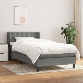 Box spring bed with dark gray fabric mattress 90x190 cm by vidaXL, Beds and slatted bases - Ref: Foro24-3126526, Price: 323,4...
