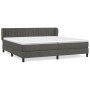 Box spring bed with dark gray velvet mattress 200x200 cm by vidaXL, Beds and slatted bases - Ref: Foro24-3127632, Price: 563,...