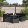 Conjunto de sofá de jardín 6 pcs Negro 100 x 55 x 73 cm