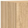 Muebles TV pared con LED 4 pzas madera ingeniería roble Sonoma