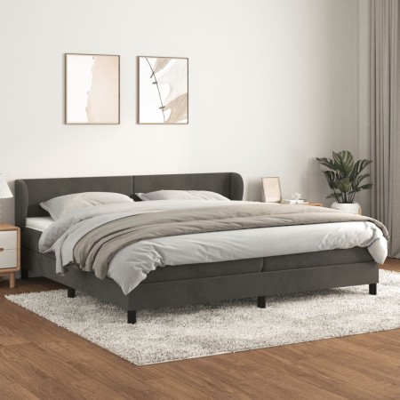 Box spring bed with dark gray velvet mattress 200x200 cm by vidaXL, Beds and slatted bases - Ref: Foro24-3127392, Price: 551,...