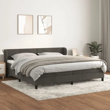 Box spring bed with dark gray velvet mattress 200x200 cm by vidaXL, Beds and slatted bases - Ref: Foro24-3127392, Price: 545,...