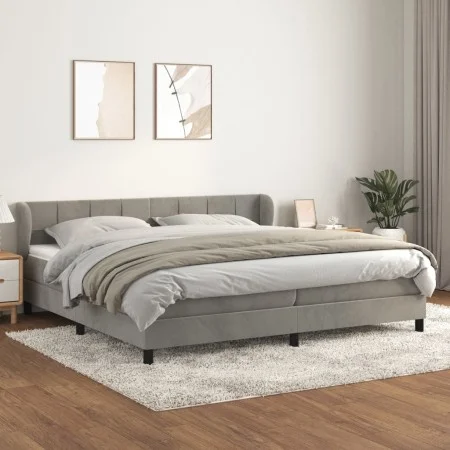 Box spring bed with light gray velvet mattress 200x200 cm by vidaXL, Beds and slatted bases - Ref: Foro24-3127511, Price: 550...