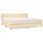 Box spring bed with cream fabric mattress 200x200 cm by vidaXL, Beds and slatted bases - Ref: Foro24-3126674, Price: 558,49 €...