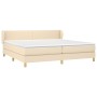 Box spring bed with cream fabric mattress 200x200 cm by vidaXL, Beds and slatted bases - Ref: Foro24-3126674, Price: 547,54 €...