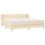 Box spring bed with cream fabric mattress 200x200 cm by vidaXL, Beds and slatted bases - Ref: Foro24-3126674, Price: 558,49 €...