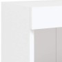Muebles de TV de pared con LED 5 pzas madera ingeniería blanco