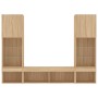 Muebles TV pared con LED 5 pzas madera ingeniería roble Sonoma