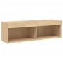Muebles TV pared con LED 5 pzas madera ingeniería roble Sonoma