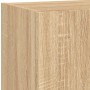 Muebles TV pared con LED 5 pzas madera ingeniería roble Sonoma