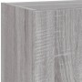 Muebles TV pared con LED 5 pzas madera ingeniería gris Sonoma