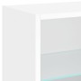 Muebles de TV de pared con LED 5 pzas madera ingeniería blanco