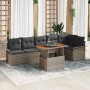 Conjunto de sofá de jardín 7 pcs Gris 100 x 55 x 73 cm