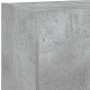 Muebles TV pared con LED 5 pzas madera ingeniería gris hormigón
