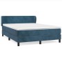 Box spring bed with dark blue velvet mattress 140x200 cm by vidaXL, Beds and slatted bases - Ref: Foro24-3127377, Price: 439,...