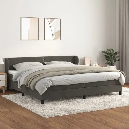 Box spring bed with dark gray velvet mattress 200x200 cm by vidaXL, Beds and slatted bases - Ref: Foro24-3127452, Price: 538,...
