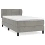 Box spring bed with light gray velvet mattress 100x200 cm by vidaXL, Beds and slatted bases - Ref: Foro24-3127475, Price: 312...