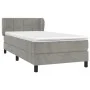 Box spring bed with light gray velvet mattress 100x200 cm by vidaXL, Beds and slatted bases - Ref: Foro24-3127475, Price: 312...
