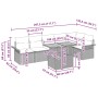 Conjunto de sofá de jardín 7 pcs Gris 100 x 55 x 73 cm