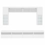 Mueble de pared de TV con luces LED 8 piezas blanco