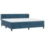 Box spring bed with dark blue velvet mattress 200x200 cm by vidaXL, Beds and slatted bases - Ref: Foro24-3127755, Price: 581,...