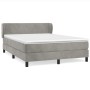 Box spring bed with light gray velvet mattress 140x200 cm by vidaXL, Beds and slatted bases - Ref: Foro24-3127373, Price: 467...