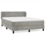Box spring bed with light gray velvet mattress 140x200 cm by vidaXL, Beds and slatted bases - Ref: Foro24-3127373, Price: 459...