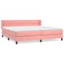 Box spring bed with pink velvet mattress 200x200 cm by vidaXL, Beds and slatted bases - Ref: Foro24-3127696, Price: 579,17 €,...
