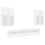 Muebles de TV de pared con luces LED 7 piezas blanco