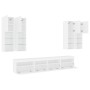 Muebles de TV de pared con luces LED 7 piezas blanco