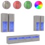 Muebles de TV de pared con luces LED 7 piezas gris sonoma