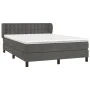 Box spring bed with dark gray velvet mattress 140x200 cm by vidaXL, Beds and slatted bases - Ref: Foro24-3127734, Price: 425,...