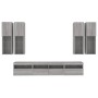 Muebles de TV de pared con luces LED 7 piezas gris sonoma
