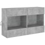 Muebles de TV de pared con luces LED 6 piezas gris hormigón
