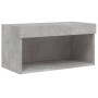 Muebles de TV de pared con luces LED 6 piezas gris hormigón