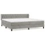 Box spring bed with light gray velvet mattress 200x200 cm by vidaXL, Beds and slatted bases - Ref: Foro24-3127691, Price: 570...