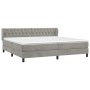 Box spring bed with light gray velvet mattress 200x200 cm by vidaXL, Beds and slatted bases - Ref: Foro24-3127691, Price: 568...