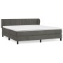Cama box spring con colchón terciopelo gris oscuro 160x200 cm de vidaXL, Camas y somieres - Ref: Foro24-3127620, Precio: 495,...