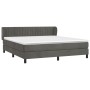 Cama box spring con colchón terciopelo gris oscuro 160x200 cm de vidaXL, Camas y somieres - Ref: Foro24-3127620, Precio: 495,...