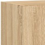 Muebles TV pared con LED 4 pzas madera ingeniería roble Sonoma