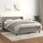 Box spring bed with light gray velvet mattress 140x190 cm by vidaXL, Beds and slatted bases - Ref: Foro24-3127367, Price: 448...