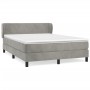 Box spring bed with light gray velvet mattress 140x190 cm by vidaXL, Beds and slatted bases - Ref: Foro24-3127367, Price: 465...