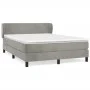 Box spring bed with light gray velvet mattress 140x190 cm by vidaXL, Beds and slatted bases - Ref: Foro24-3127367, Price: 448...