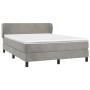 Box spring bed with light gray velvet mattress 140x190 cm by vidaXL, Beds and slatted bases - Ref: Foro24-3127367, Price: 465...