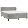 Box spring bed with light gray velvet mattress 140x190 cm by vidaXL, Beds and slatted bases - Ref: Foro24-3127367, Price: 448...
