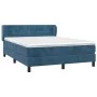 Box spring bed with dark blue velvet mattress 140x190 cm by vidaXL, Beds and slatted bases - Ref: Foro24-3127491, Price: 433,...